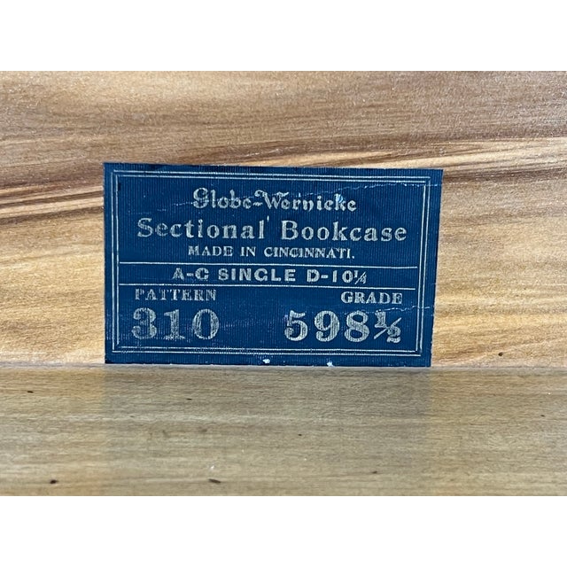 Antique Globe Wernicke Mahogany Three Stack Barrister Bookcase Size D Grade 598 1/2 C. 1930 For Sale In Boston - Image 6 of 9