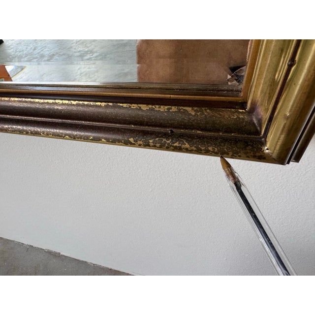 1970s Vintage Hollywood Regency Brass Wall Mirror by Mastercraft/Sold For Sale - Image 10 of 12