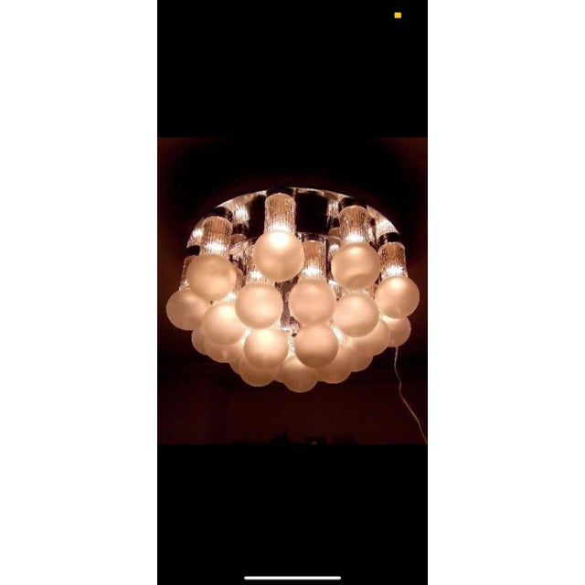 Ceiling Light in Glass and Chrome from Kinkeldey, Austria, 1970 For Sale - Image 9 of 15
