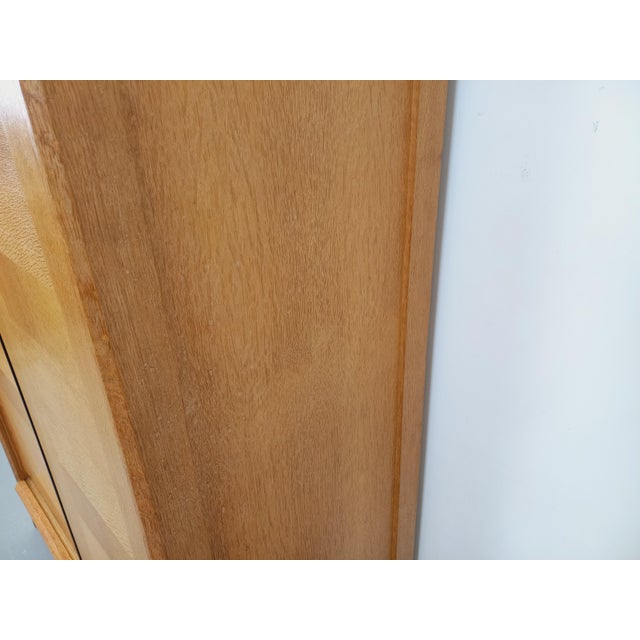 Vintage Oak Wardrobe by Guillerme Et Chambron, 1960s For Sale - Image 11 of 17