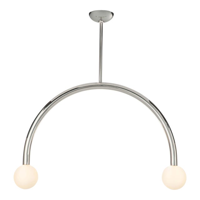 Regina Andrew Happy Steel Pendant, Large, Polished Nickel For Sale