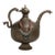 Impressive Oversized Turkish Brass Teapot With Snakes For Sale