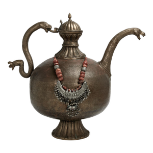 Impressive Oversized Turkish Brass Teapot With Snakes