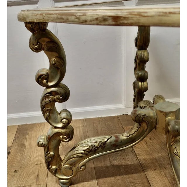 Baroque French Baroque Style Carved and Painted Occasional Table, 1950s For Sale - Image 3 of 9