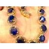 Bochic "Capri" Vintage Blue Sapphire & Diamond Necklace & Earrings Set 18K Gold For Sale - Image 10 of 18
