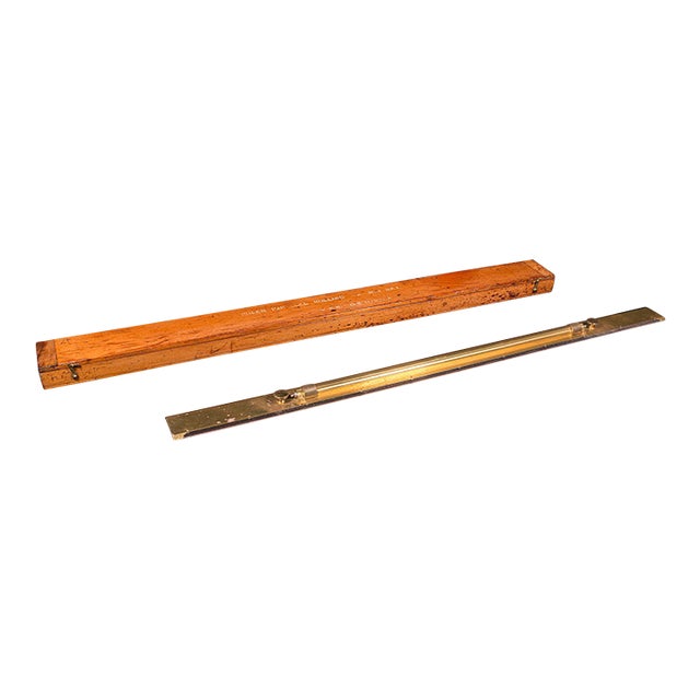 Antique Rolling Ruler, English Cartographer’s Instrument, Architect, Edwardian For Sale