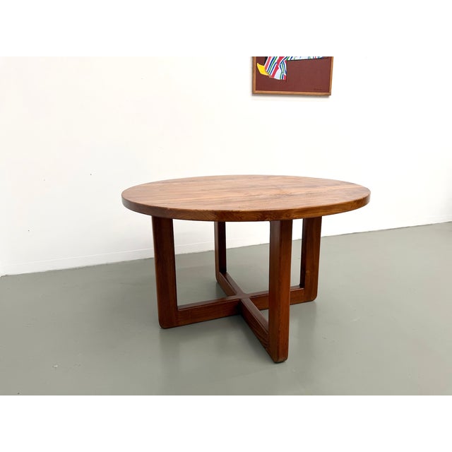 Vintage Round Table in Elm, 1950s For Sale - Image 13 of 18