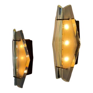 Rare Pair of Model 1937 Wall Lights by Max Ingrand for Fontana Arte, Italy, 1958 For Sale
