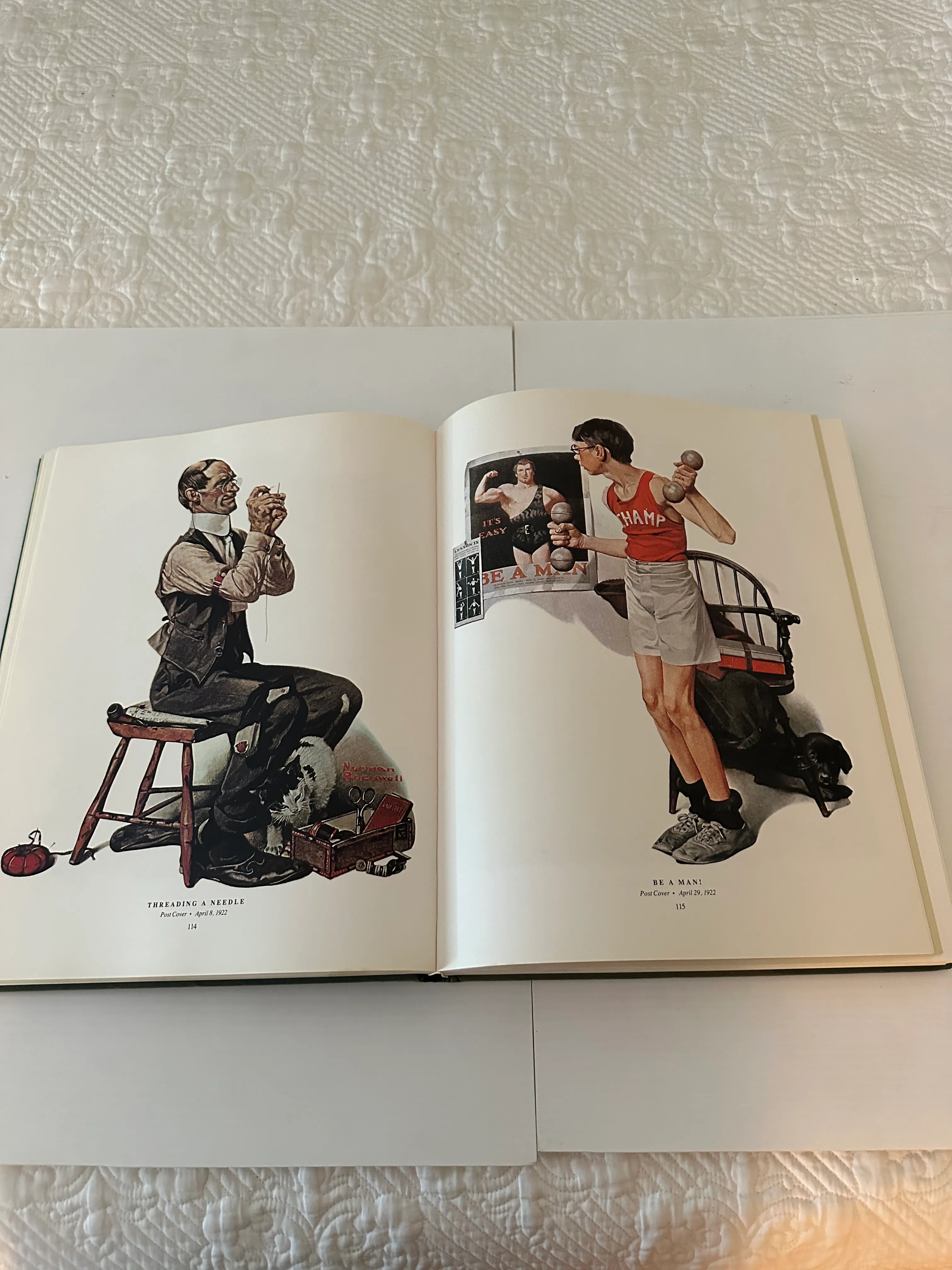 Vintage Large Norman Rockwell Coffee Table Book With 332 Magazine