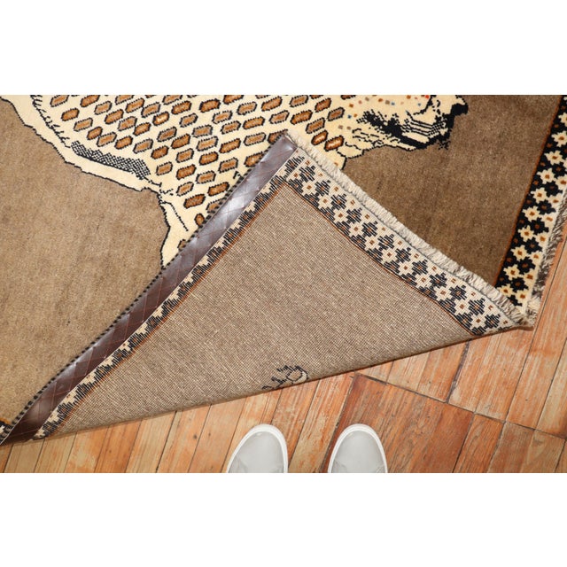 Brown Vintage Zabihi Collection Inspired Cheetah Persian Rug For Sale - Image 8 of 12