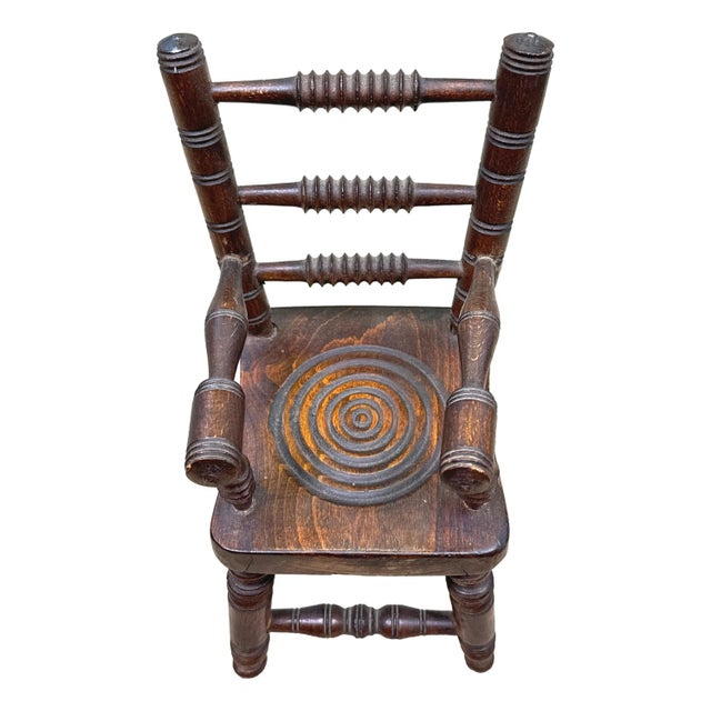 19th Century Miniature Oak Kitchen Windsor Chair, 1880s For Sale - Image 3 of 10