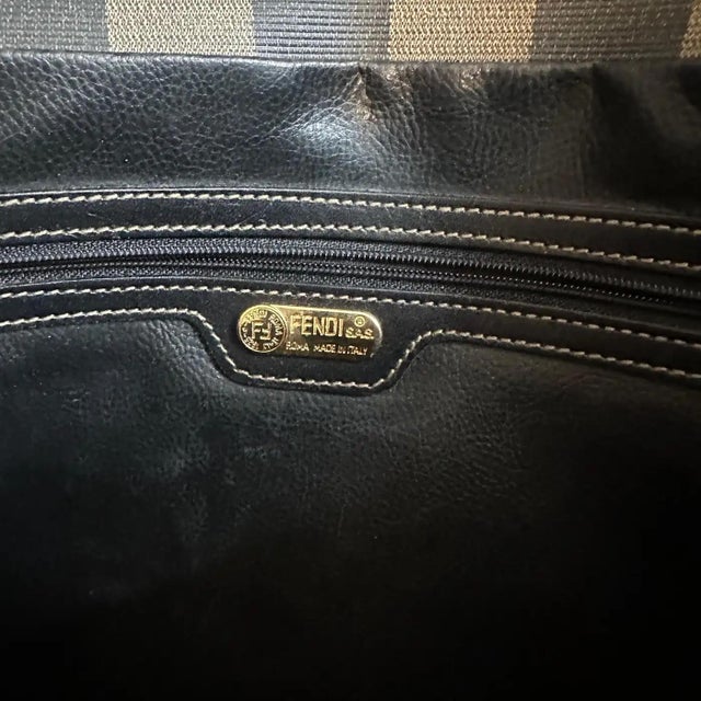 1990s 1990s Iconic Pequin Striped Canvas Clutch by Karl Lagerfeld for Sorelle Fendi For Sale - Image 5 of 12