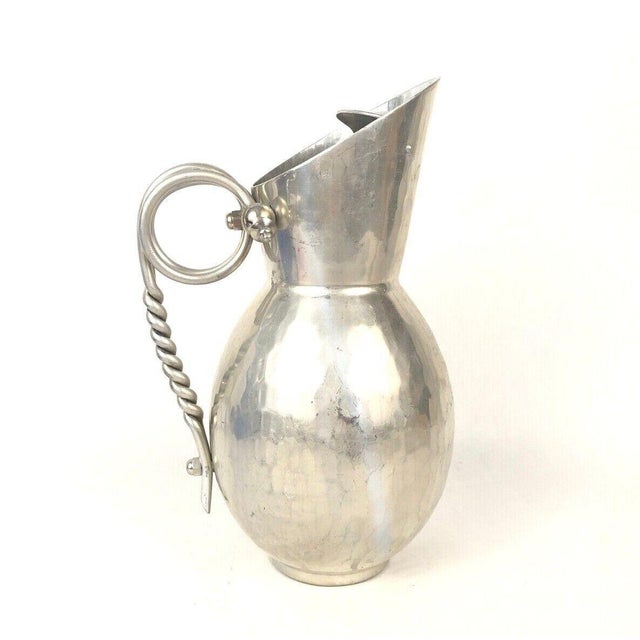 Vintage Buenilum Bw Curly Handle Hammered Aluminum Pitcher | Chairish Vintage Buenilum Bw Curly Handle Hammered Aluminum Pitcher | Chairish