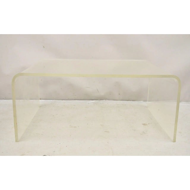 1960s Vintage Mid Century Modern Lucite Waterfall Coffee Table For Sale - Image 12 of 12