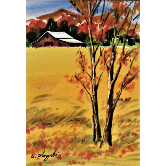 Artist: Lewis Suzuki (Japanese/American, 1920/2016) Title: Lanscape With Barn Year: Circa 1970 Medium: Watercolor Paper:...