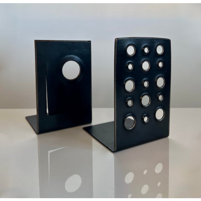 1950s Modernist Sculptural Bookends in Steel, Germany 1950s, Set of 2 For Sale - Image 5 of 18
