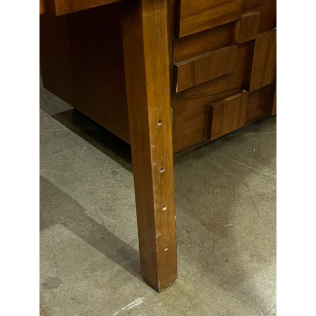 1970s Lane Staccato Brutalist Eastern/Standard King Headboard For Sale - Image 10 of 11