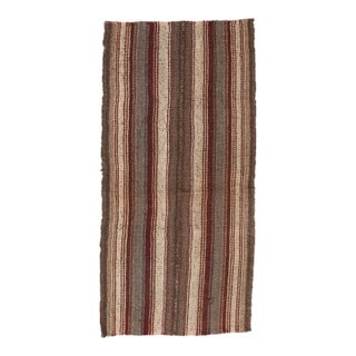 Decorative Vintage Brown Kilim Rug - 2`6″ X 5`1″ For Sale