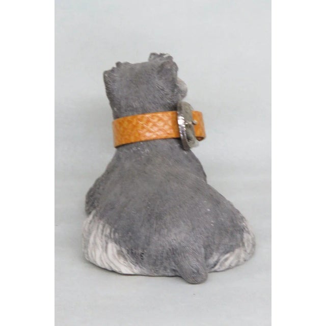 1980s Sandicast Gray Schnauzer Dog Ceramic Figurine Statue Door Stopper For Sale - Image 5 of 13