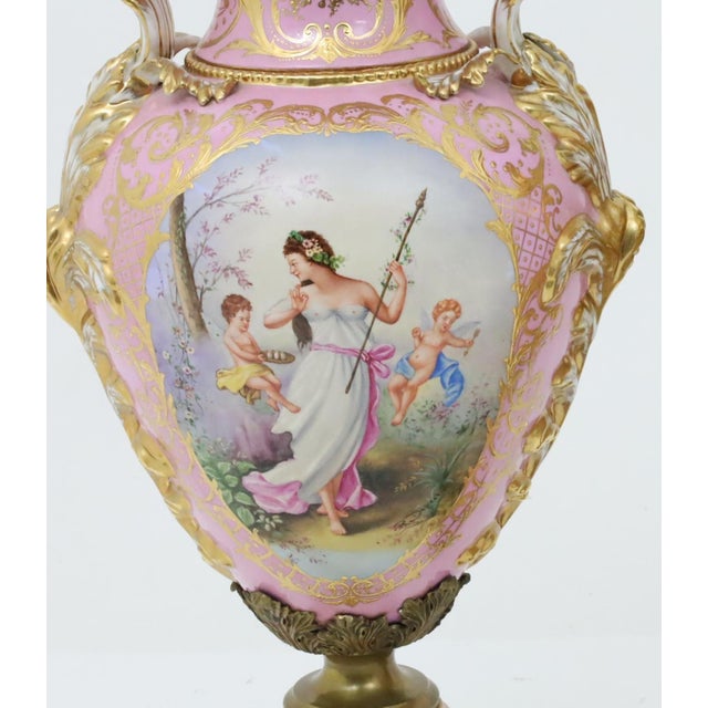Impressive 19th Century French Sèvres Style Ormolu Mounted Porcelain Covered Urn For Sale - Image 14 of 14