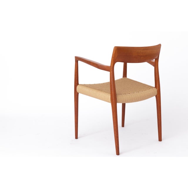 Mid-Century Danish Modern Model 57 Armchair in Teak with Papercord Seat by Niels Otto (N. O.) Møller for J. L. Møllers, 1960s For Sale - Image 6 of 11