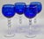 Crystal Stem Glasses in Cobalt Overlay with Tray, 1935, Set of 5 For Sale - Image 6 of 12