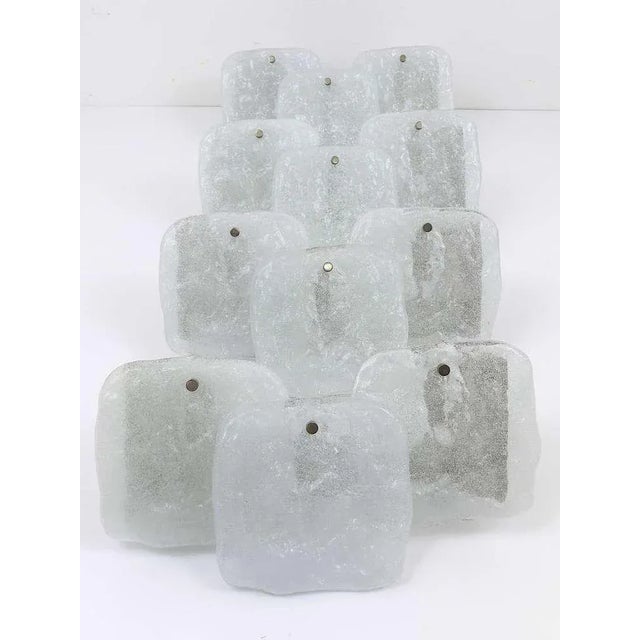 Metal Modernist Frosted Ice Glass Wall Lamp attributed to J. T. Kalmar for Kalmar, 1960s For Sale - Image 7 of 10