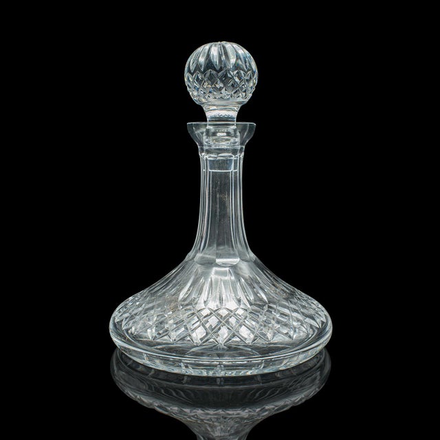 Vintage Ship's Merlot Decanter, English Crystal Glass, Wine, Spirit, Mid Century For Sale - Image 4 of 12