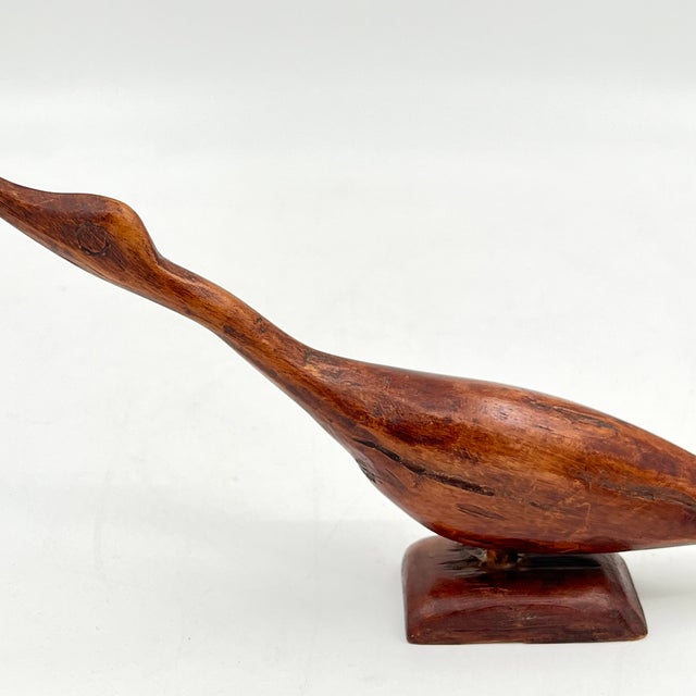 Wood Mid 20th Century Modern Folk Art Carved Wood Nantucket Sandpiper Shorebird Figurine For Sale - Image 7 of 15