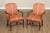 High Quality Vintage Pair of Carved Cherry Frame Armchairs with Custom Striped Upholstery