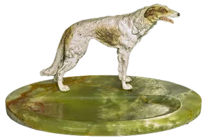 Cold Painted Bronze Borzoi Desk Companion