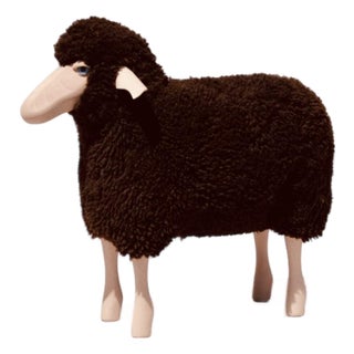 Lalanne Style Life-Size Sheep Stool or Sculpture - Curly Brown For Sale