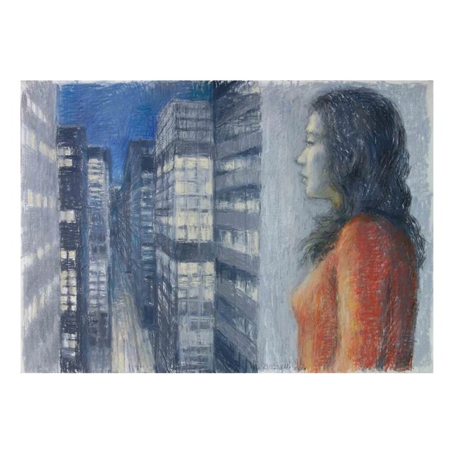 Aurelio Bulzatti, Donna Citta, Original Pastel, 2014 For Sale