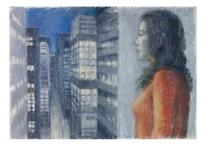 Aurelio Bulzatti, Donna Citta, Original Pastel, 2014