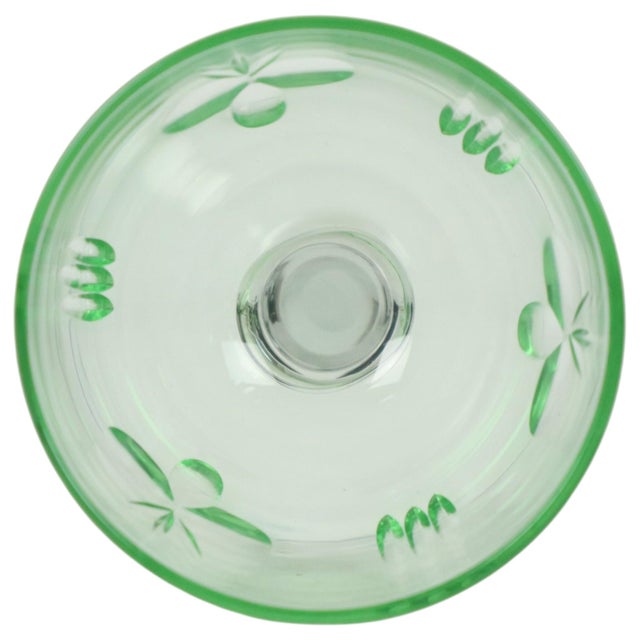 Vintage Uranium Glass Aperitif Glasses from Val Saint Lambert, 1920s, Set of 8 For Sale - Image 9 of 18