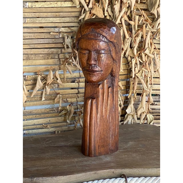 This sculpture is in solid wood. Hand carved by a french artist in the 1950's It is signed P.Leclerc.