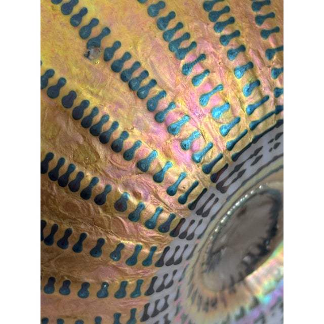 Glass Lundberg Studios 2002 Signed Art Glass Basket Weave Vase #0161717 For Sale - Image 7 of 11