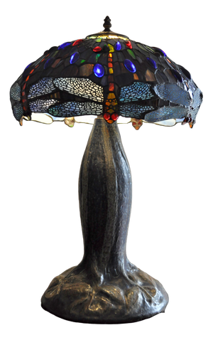 Table Lamp by H Javaux in the Style of Tiffany