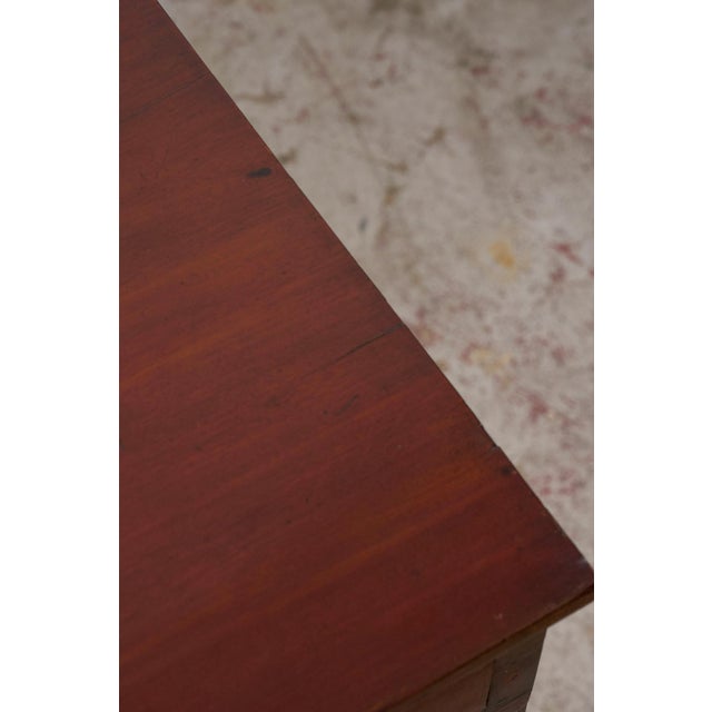 Wood Late 19th Century Victorian Single Drawer Side Table/Desk With Wooden Knobs on Casters For Sale - Image 7 of 14