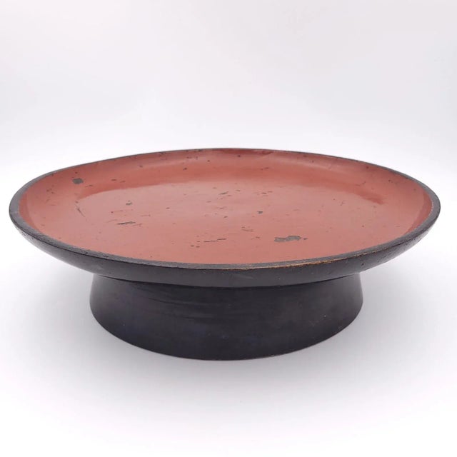 Paint Circa 1900 Black and Red Japanese Tazza For Sale - Image 7 of 8