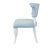 2020s Matthew Izzo Home Eloise Light Blue Performance Linen and Matte White Lacquer Round Back Dining Chair For Sale - Image 5 of 9