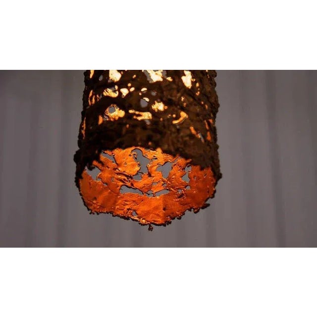 Copper Brutalist Copper Pendant Lamps, 1960s, Set of 3 For Sale - Image 8 of 10