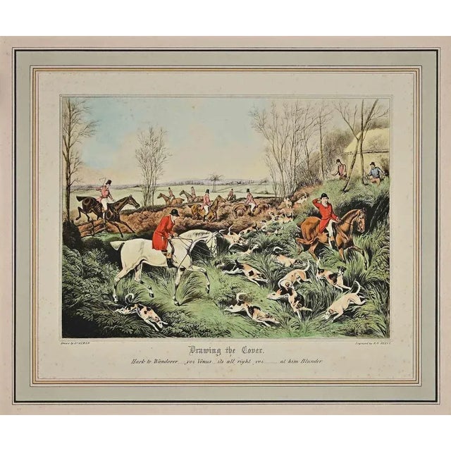 Hunting is a lithograph on ivory-colored paper realized by Richard Gilson Reeve in the Late 19th Century. Signed on the...