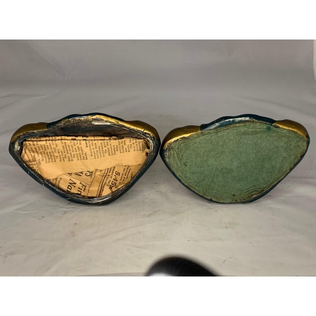 Metal Ronson Art Metal Works Buddha Bookends: Sgraffito Design, c. 1920s For Sale - Image 7 of 10