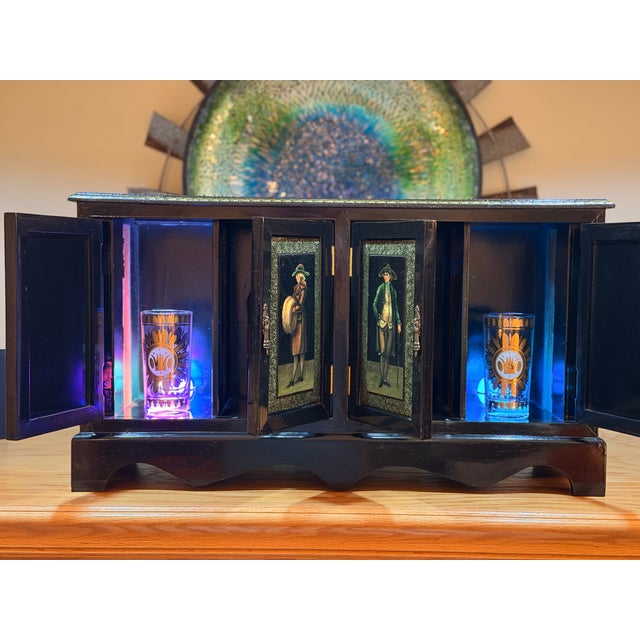 Baroque Vintage Black Lacquer Dry Bar For Sale - Image 3 of 5