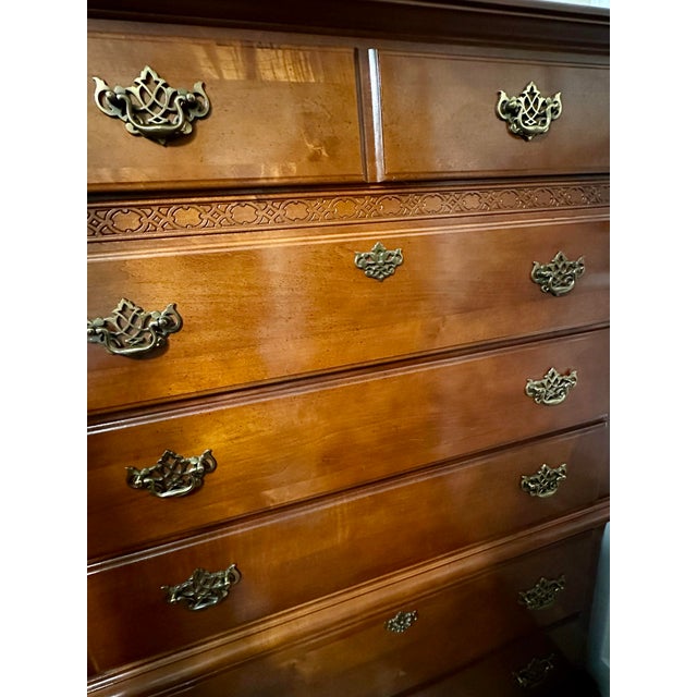 1980s Vintage Late 20th Century Stanley “Open Home” Highboy Dresser For Sale - Image 5 of 11