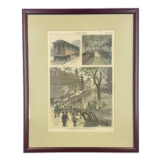 New York City Elevated Train (6th Avenue), 1878 (Framed) For Sale