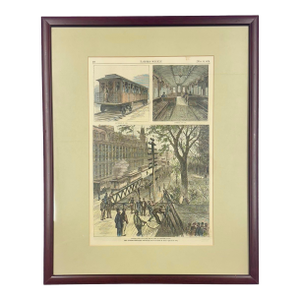 New York City Elevated Train (6th Avenue), 1878 (Framed)