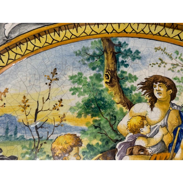 Massive Early 20th Century Italian Majolica Bacchanalian Scene Platter For Sale - Image 17 of 18