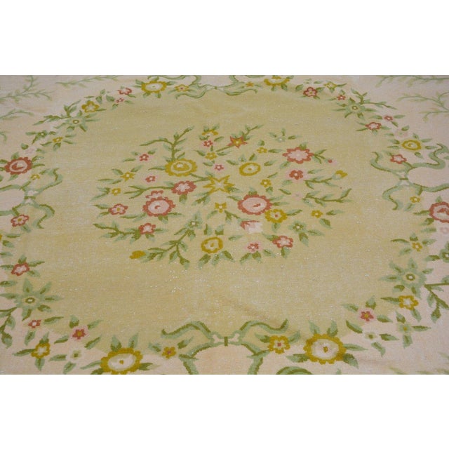 Art Deco Vintage Chinese Art Deco Knotted Wool Rug, 9'9''x11'2'' For Sale - Image 3 of 6